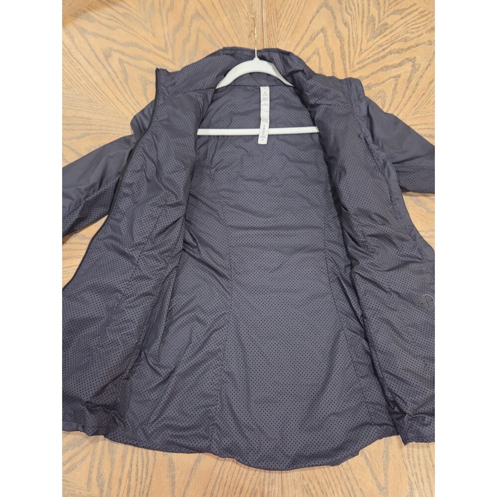 Lululemon Run Inspire Jacket Womens 4 Black Ruched Windbreaker Hooded Running - Picture 6 of 7